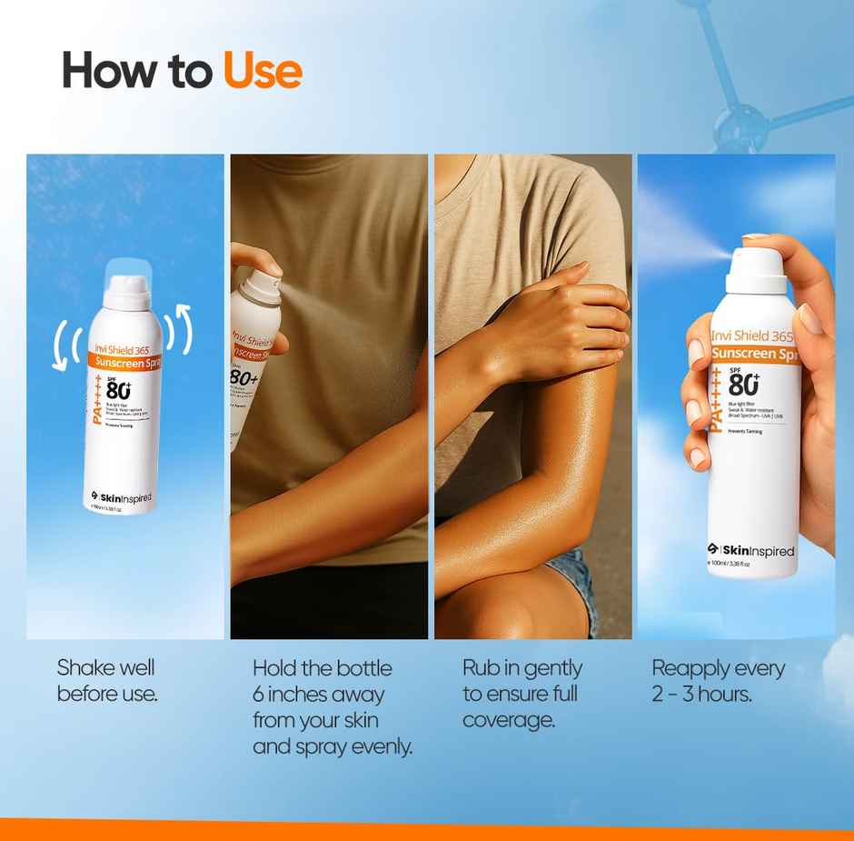 SkinInspired Invi Shield 365 Body Sunscreen Spray SPF 80+ PA++++
