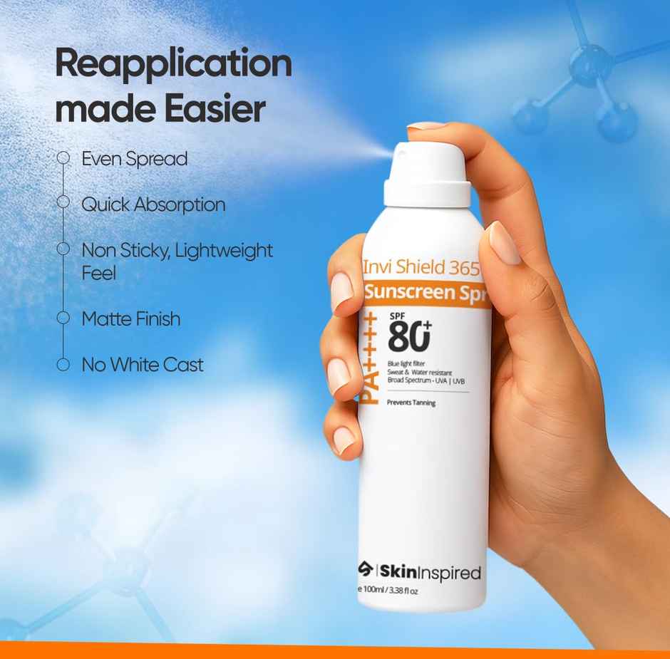 SkinInspired Invi Shield 365 Body Sunscreen Spray SPF 80+ PA++++