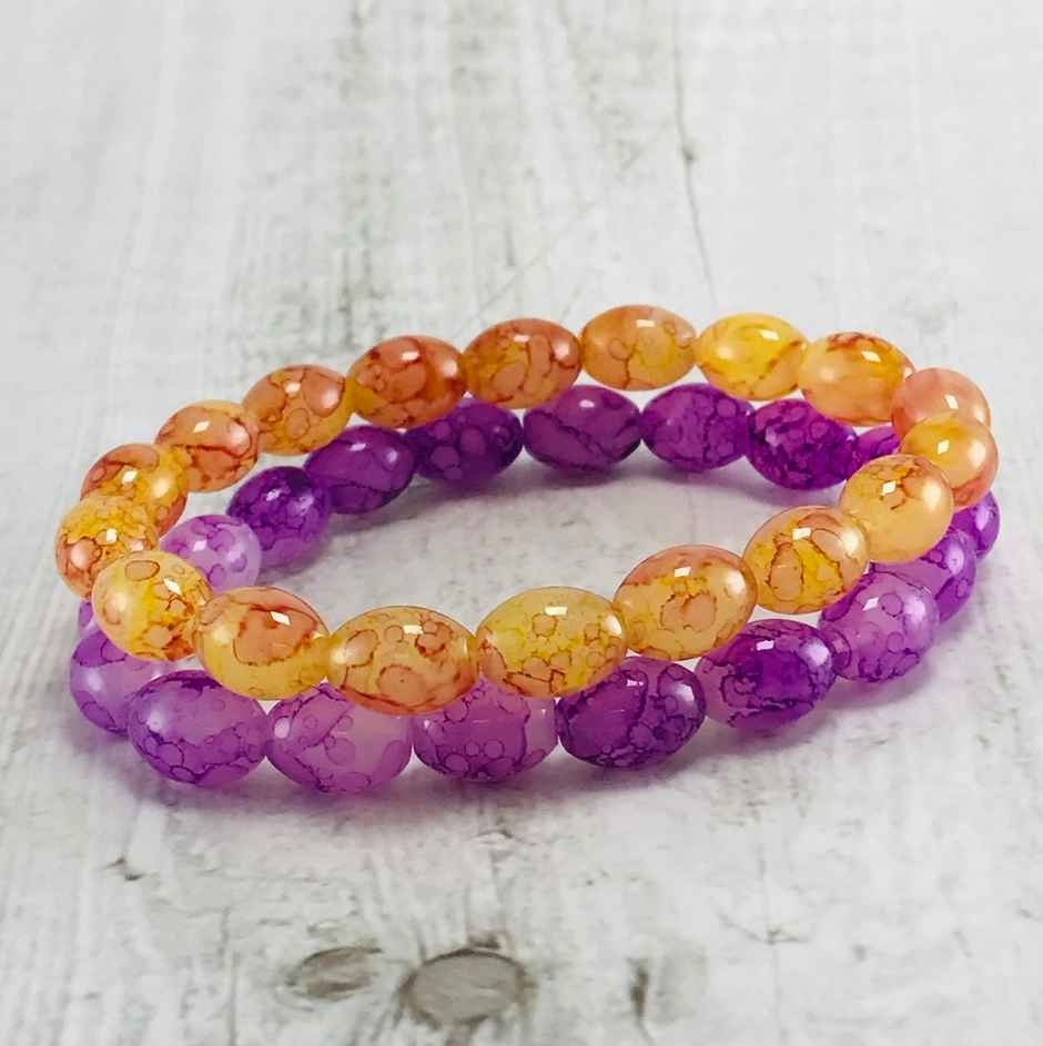 Gullak Glass Beads Stretch Band | Pack Of 2 (Colour May Vary)