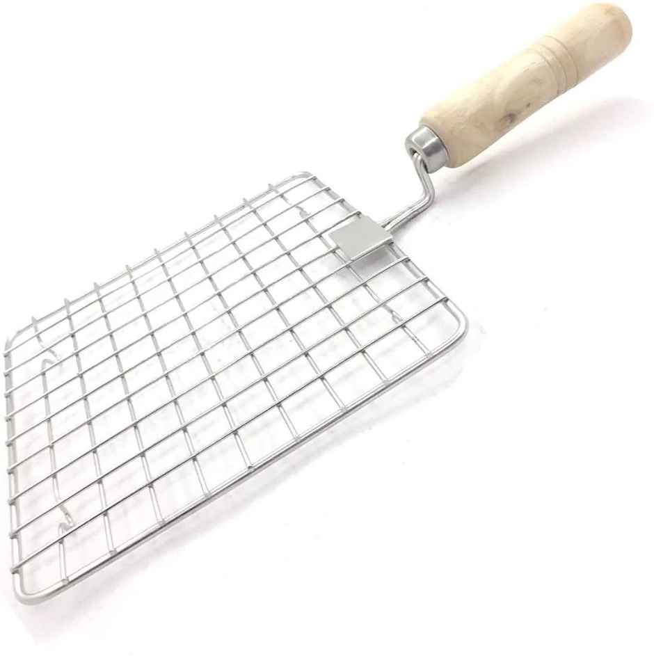 Jensons SS Roaster, Papad Jali Roast, Paneer Grill, Roti Maker, Barbeque, Toast Grill Wooden Handle