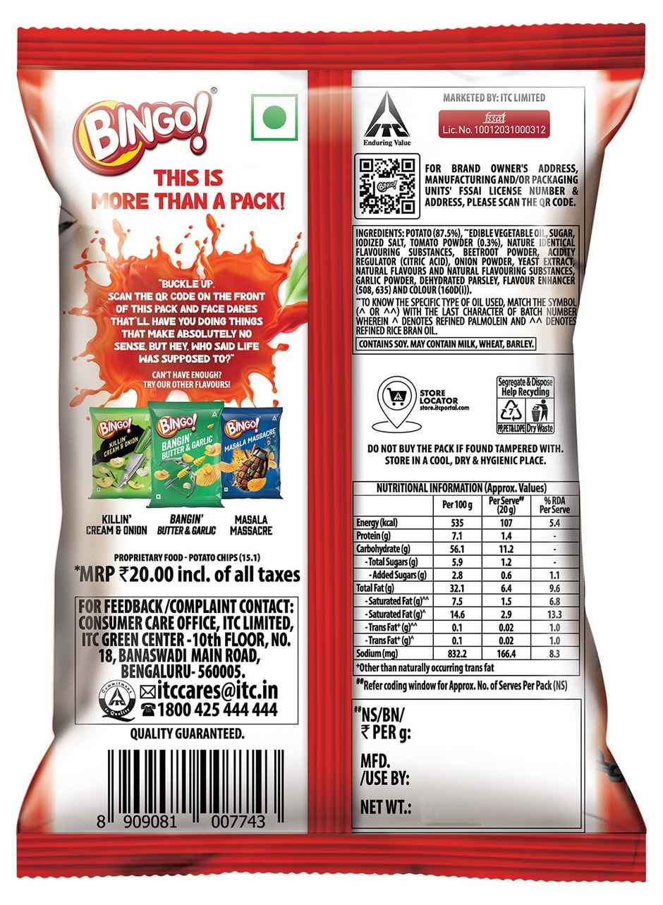 Bingo! Potato Chips Thrilling Tomato