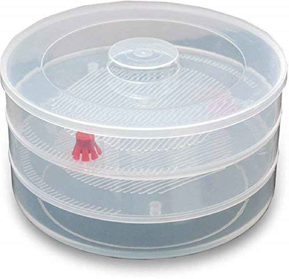 Crystal Plastic Quick Sprout Maker With 3 Compartments (Colour May Vary)