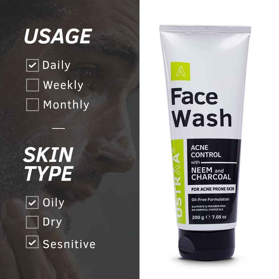 Ustraa Face Wash-Neem & Charcoal