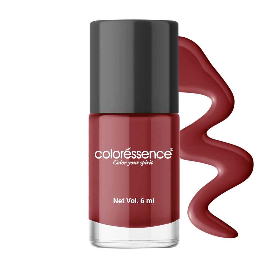 Coloressence Cute Coats Long Lasting Nail Paint, Chip Resistant, Quick Dry, 1 Swipe  | Dark Ruby