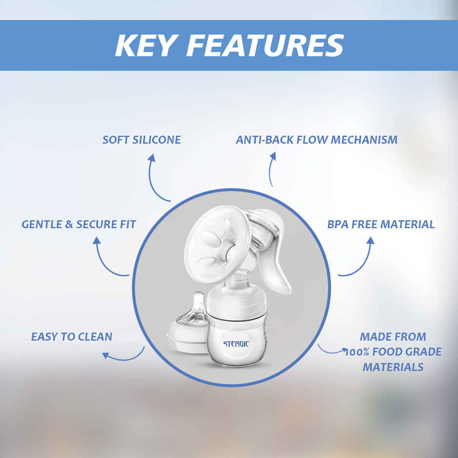 Stergic Next Comfy Manual Breast Pump With Silicon Breast Shield