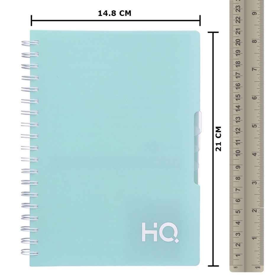 Navneet HQ | Wiro Bound |Five Subject Book |14.8x21 cm |Single Line |300 Pages |Mint Green