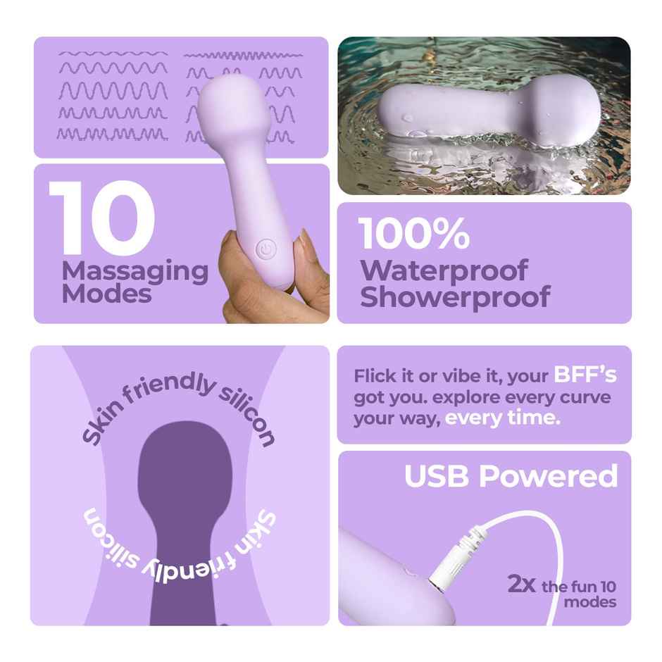 Calmras Bff Intimate Massager With 2 Detachable Heads