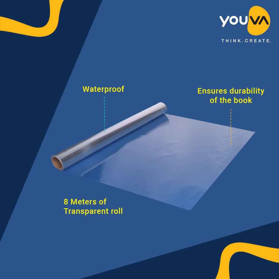 Navneet Youva Transparent Book Cover Rolls For Students 5 Star 8 Meters Length X 35.5 Cm Height