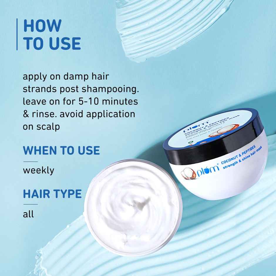 Plum Coconut & Peptides Strength & Shine Hair Mask Coconut Oil Pea Peptide