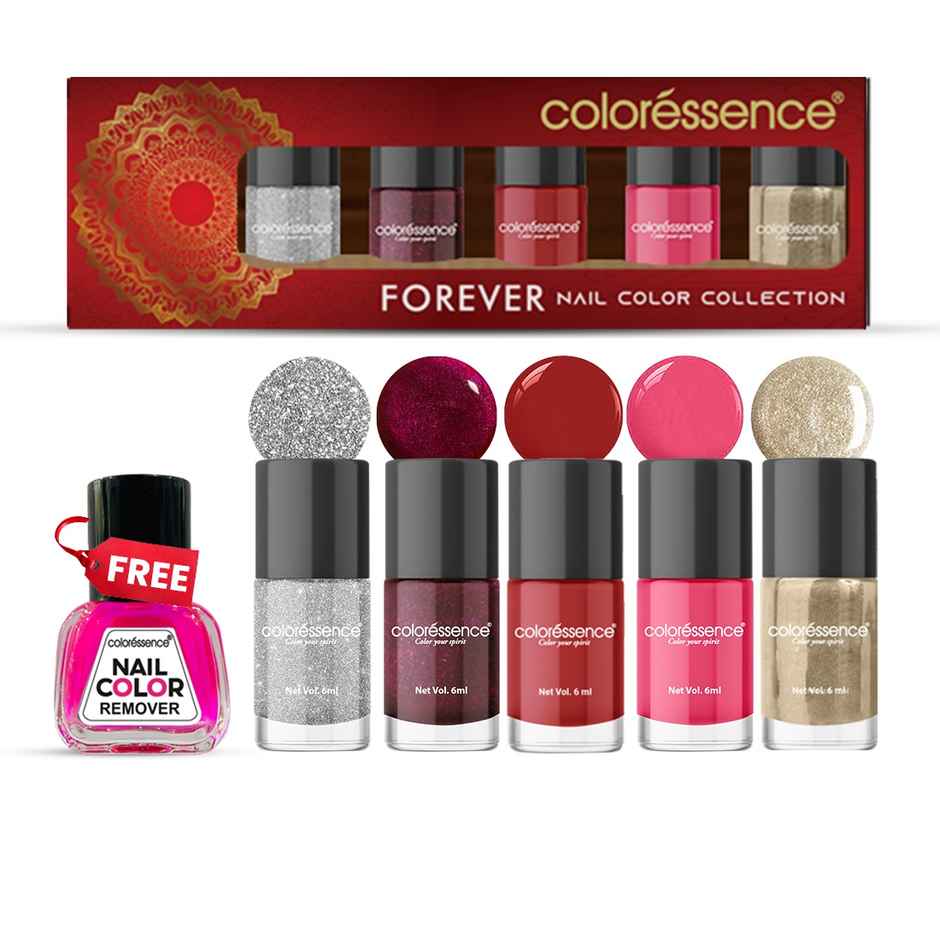 Coloressence Nail Paint Kit | Free Nail Paint Remover-Forever | Multicolour