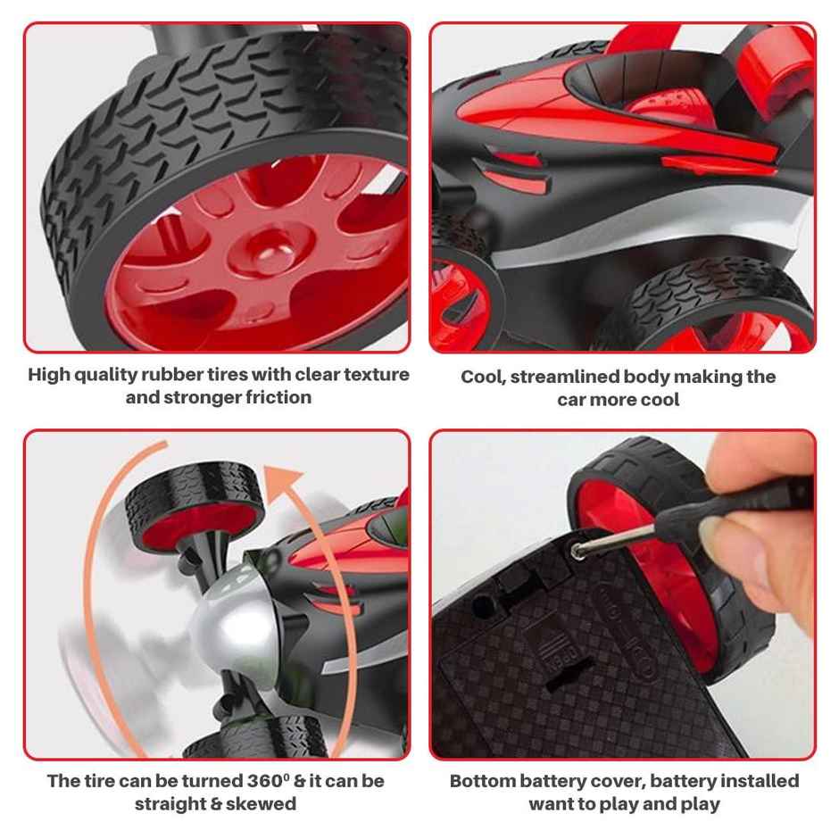 Wembley High Speed Mini 1:24 Scale Rechargeable Remote Control Car For Kids - Red Stunt Car