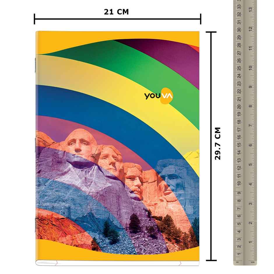 Navneet Youva Soft Bound Long Book Single Line | A4 Size - 21 cm x 29.7 cm, 140 Pages , Assorted