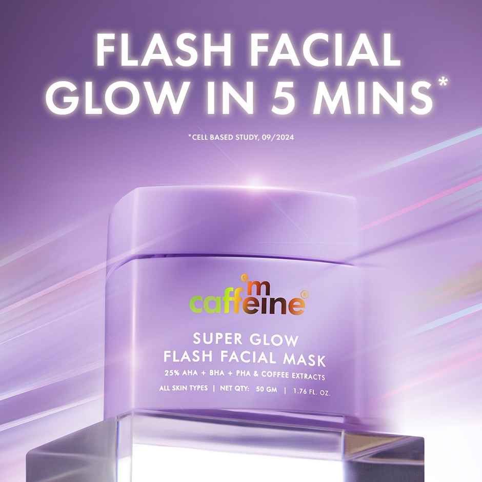 mCaffeine Super Glow Flash Facial - Face Mask | Instant Brightening
