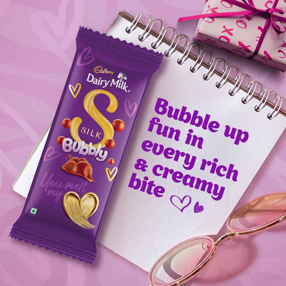 Cadbury Dairy Milk Silk Bubbly Chocolate 50 gms & Dairy Milk Silk Fruit & Nut 55 gms Combo