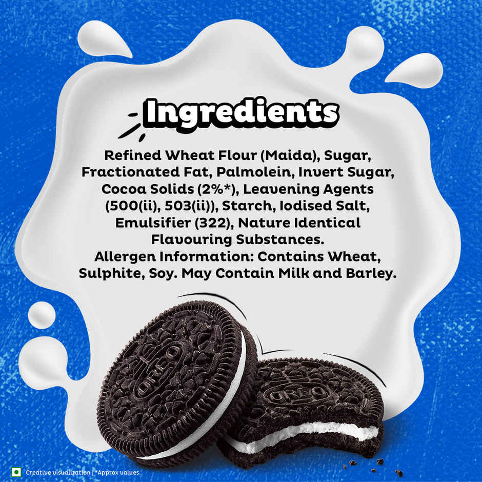Oreo by Cadbury Vanilla Cream Sandwich Biscuits | Artificial Flavour-free Combo