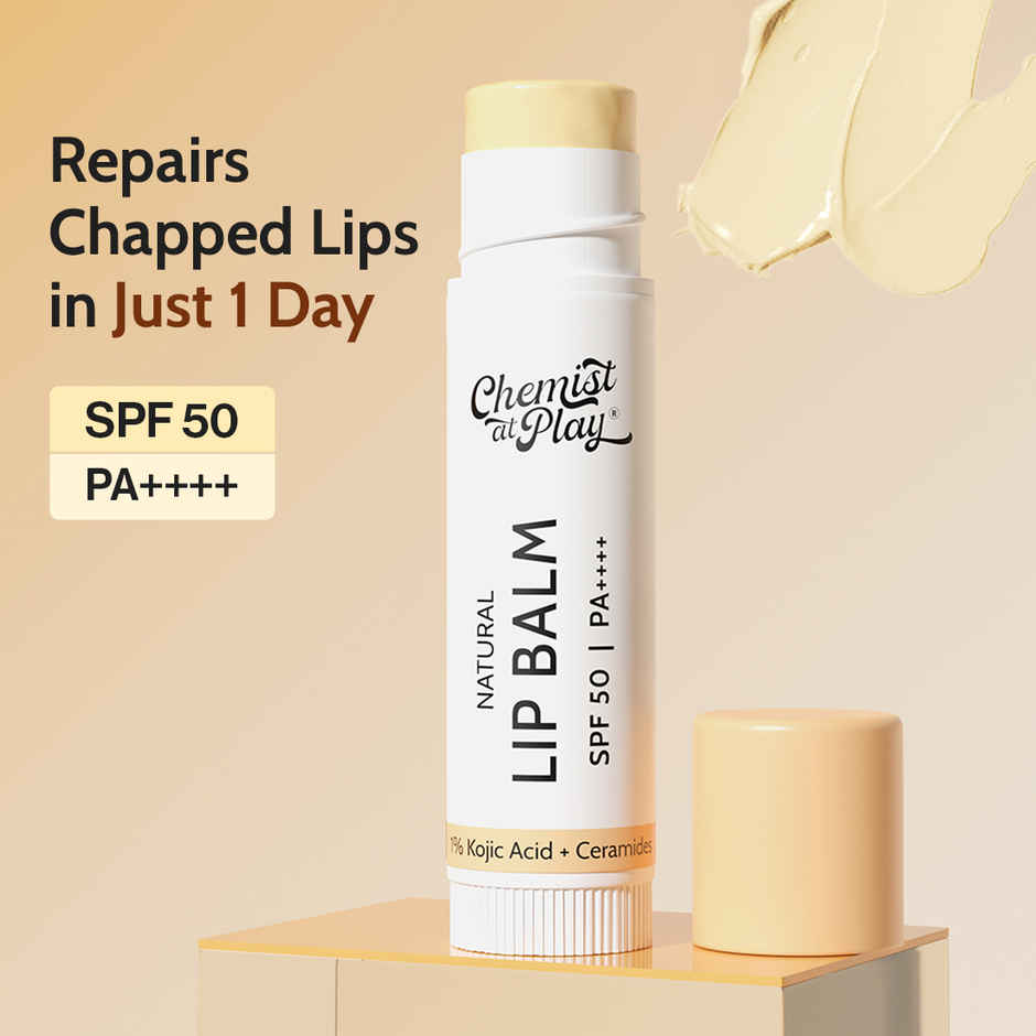 Chemist At Play Natural Lip Balm | Repairs Chapped Lips | Brightens Lips | SPF 50 PA++++
