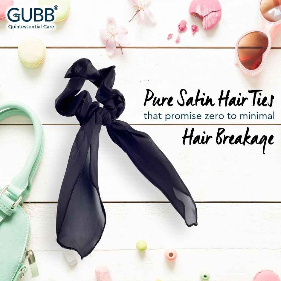 GUBB Noir Hues Scarf Scrunchie | Stylish Hair Accessory