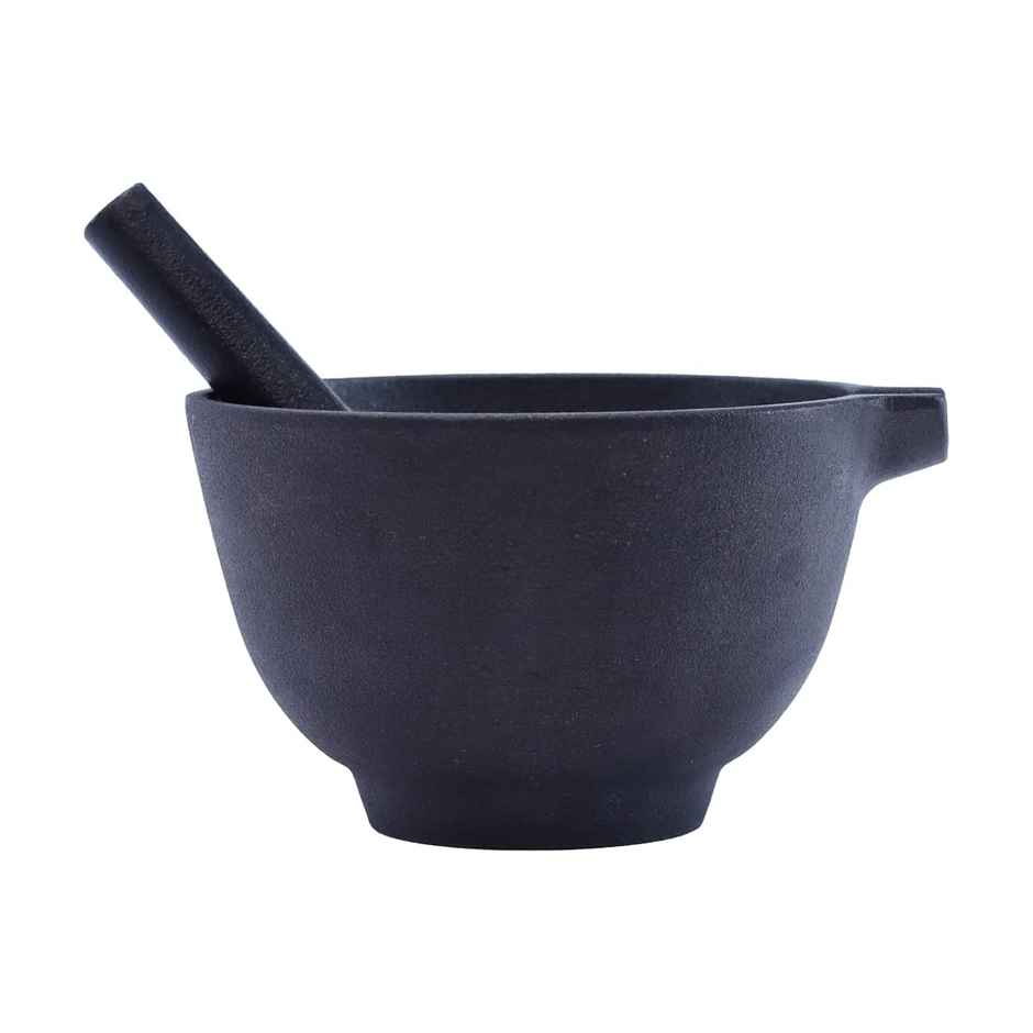Wonderchef Forza Pre-Seasoned Cast-Iron Mortar & Pestle