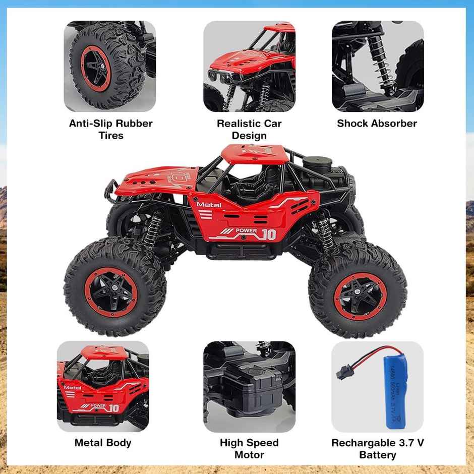 Wembley Remote Control Car Rock Crawler | Red | Water Mist Smoke Spray Rc Car 45 Climbing Angle