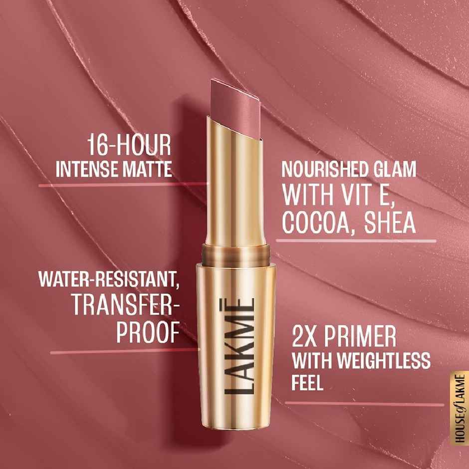 Lakme 9 To 5 Primer + Matte Lipstick- Blush Nude