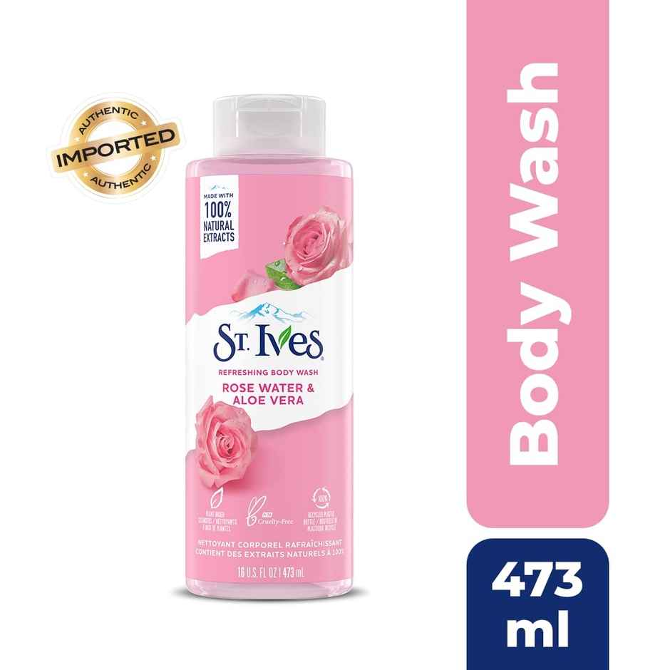 St. Ives Refreshing Rose Water & Aloe Vera Shower Gel | For Rejuvinated Skin