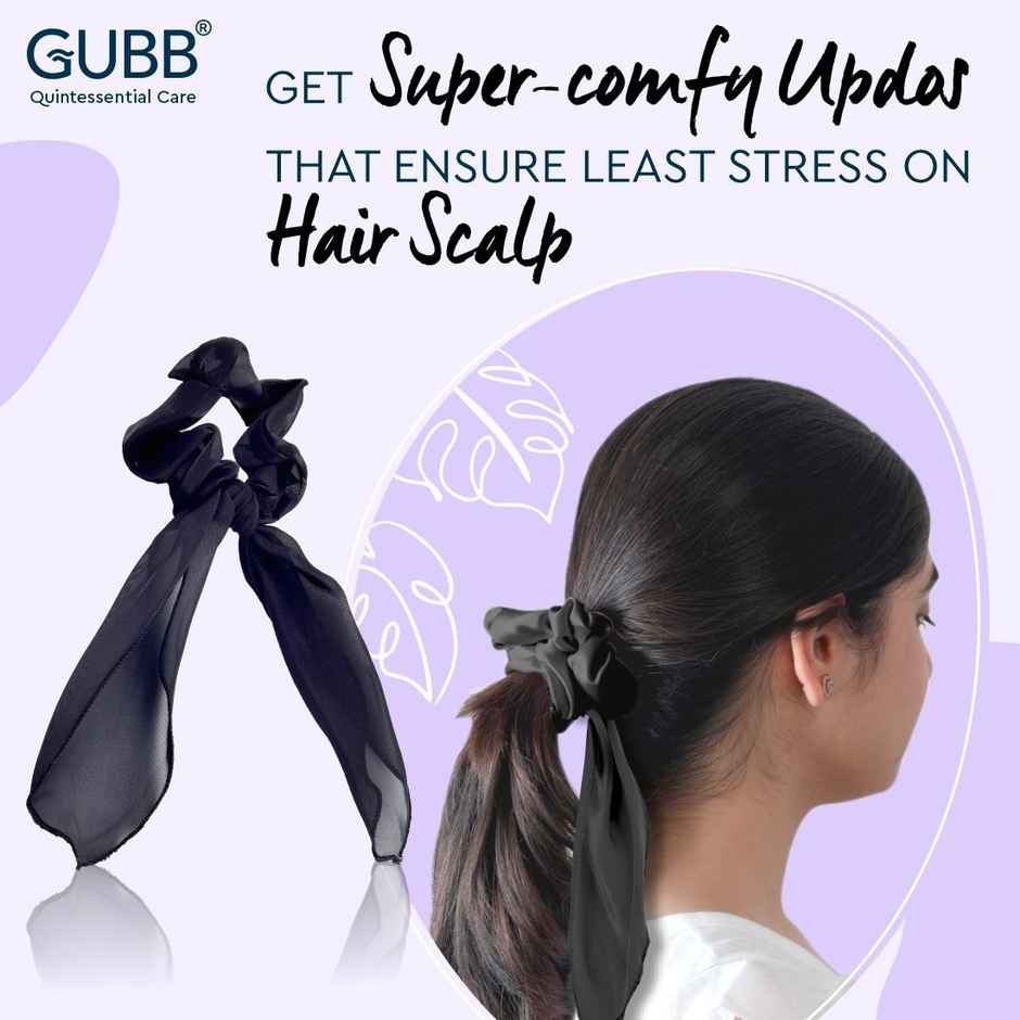 GUBB Noir Hues Scarf Scrunchie | Stylish Hair Accessory