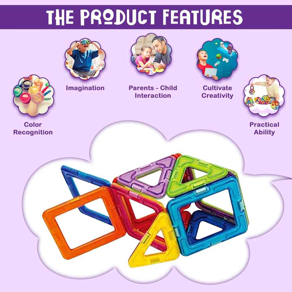 Wembley Magnetic Blocks For Boys & Girls | Magnetic Toys For Kids 4-10 Years- 20 Pcs,Multicolor