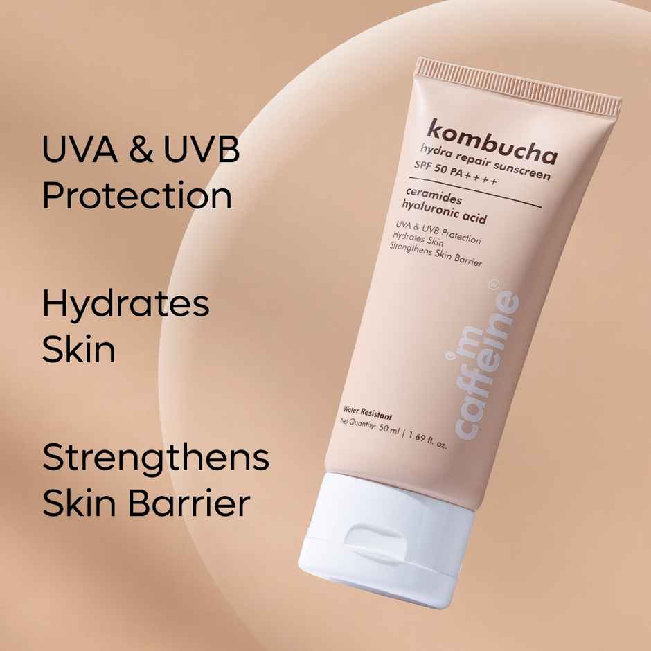 mCaffeine Hydra Repair Sunscreen SPF 50 PA++++ With Kombucha Tea UVA-UVB Protection