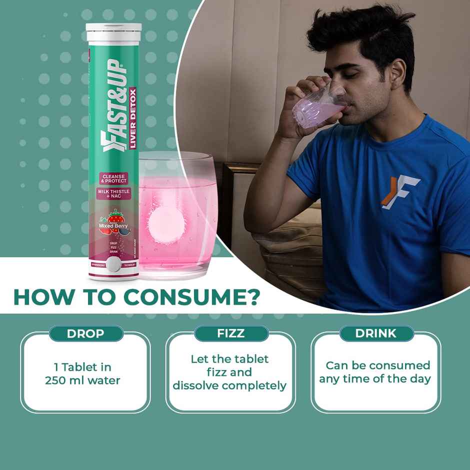 Fast&Up Liver Detox - After Party Liver Detox from Alcohol Toxins - Mixed Berry Flavour