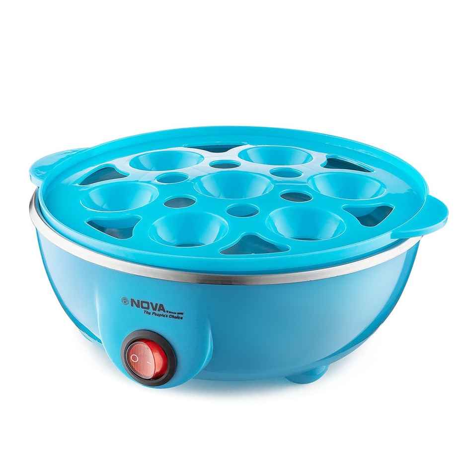 Nova NEC 1532 Double Layer Electric Egg Boiler, 350Watt, Boils Upto 14 Eggs, Automatic Shutt Off, Overheat Protection - Blue