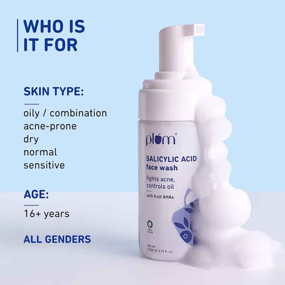 Plum 1% Encapsulated Salicylic Acid Foaming Face Wash With Glycolic Acid
