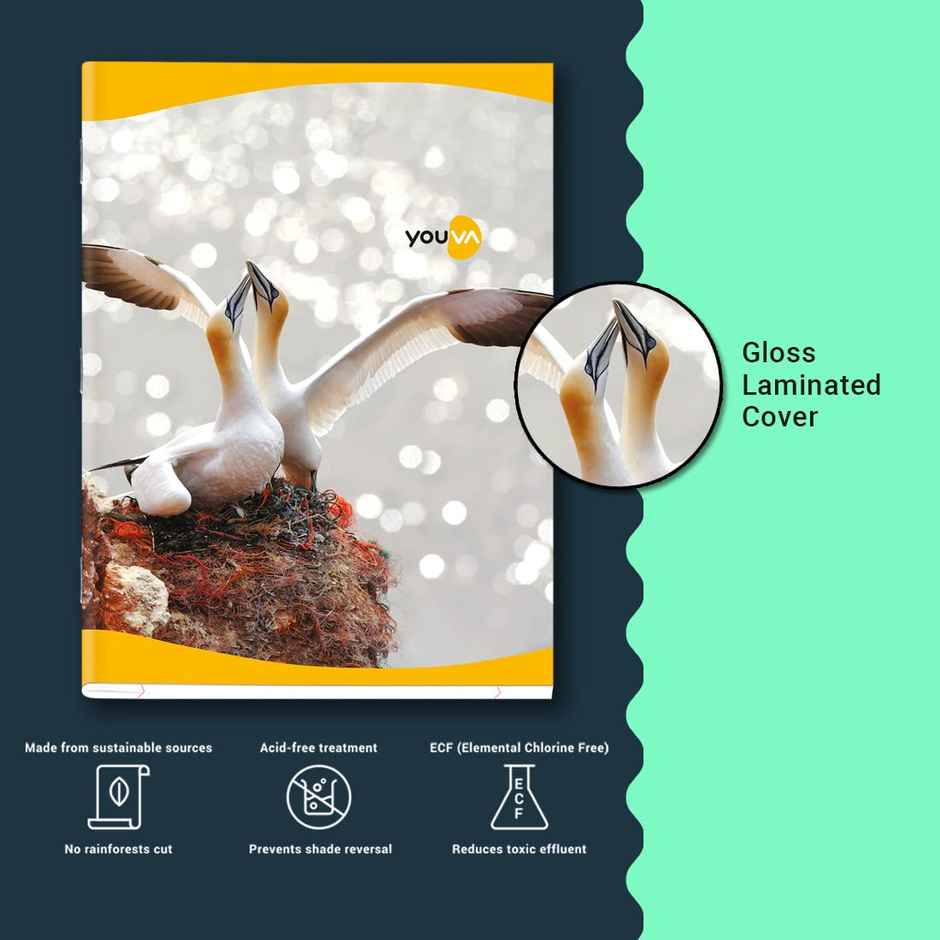 Navneet Youva Soft Bound Notebook 172 Pages | Double Line Hindi Subject | Jumbo Size 18 cm x 24 cm