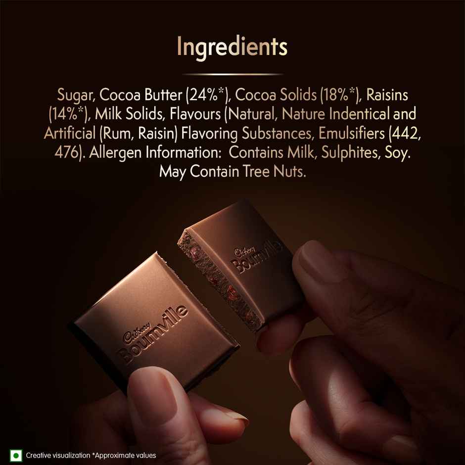 Cadbury Bournville Rum & Raisin 50% Dark Chocolate Bar