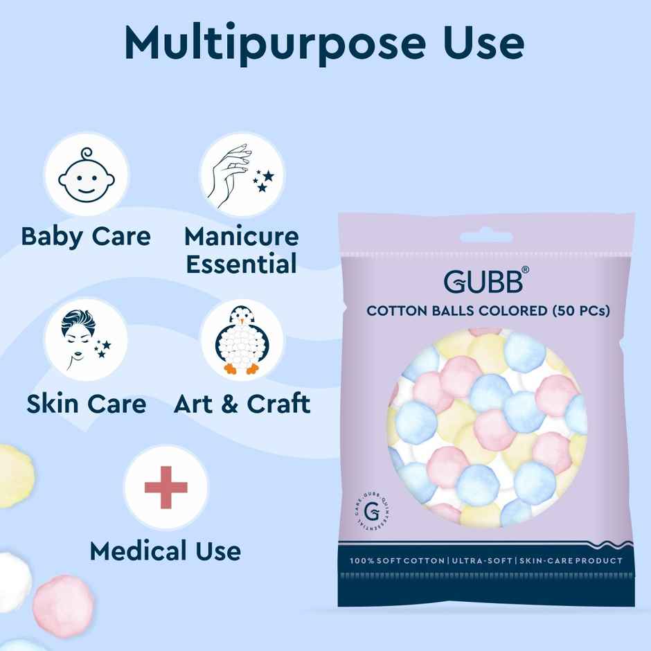 GUBB Cotton Colored Balls | Soft & Gentle