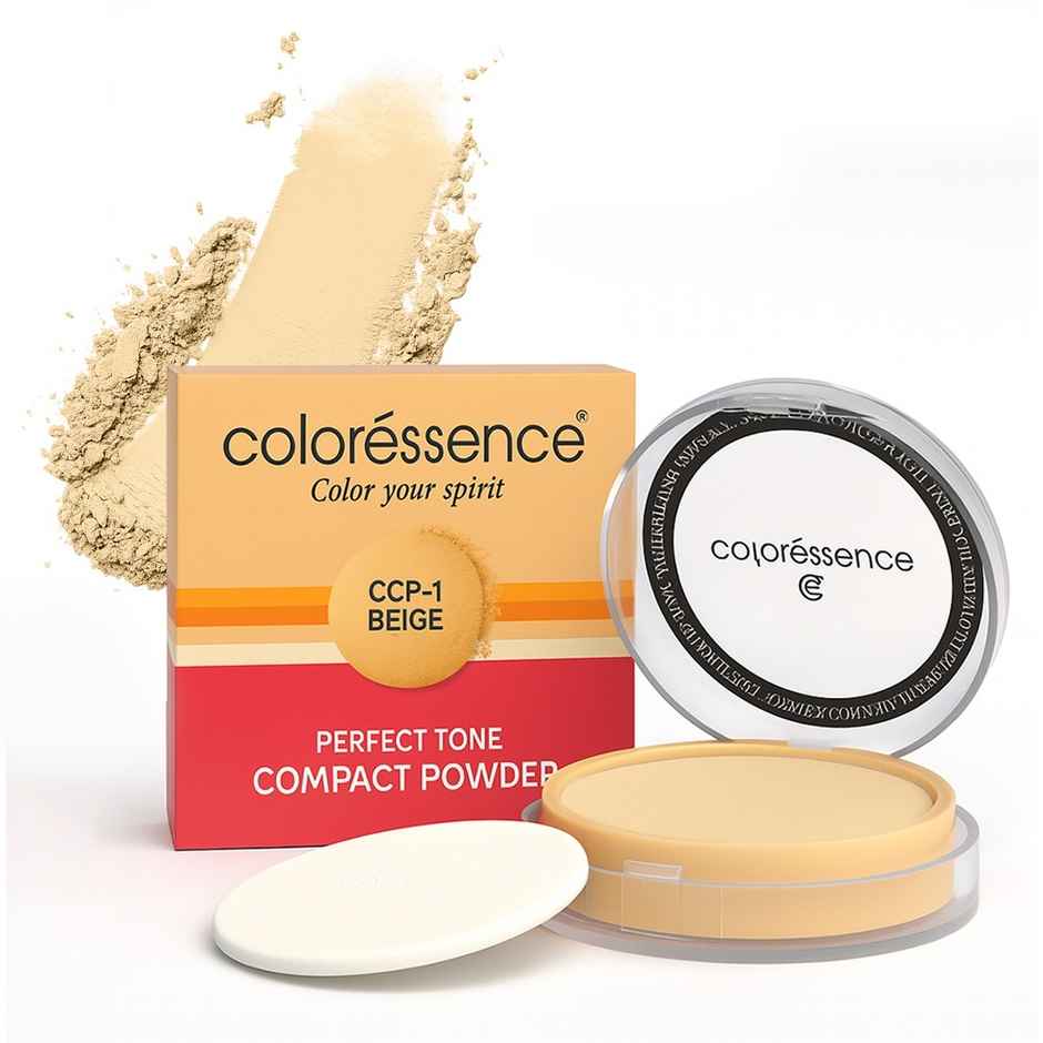 Coloressence Perfect Tone Compact Powder  with Puff | Beige|Lightweight|Long Lasting|Sweatproof