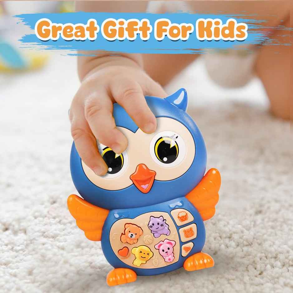 Wembley Owl Baby Musical Toys With Music Led Lights Animal Sounds Crawling Toys-Blue