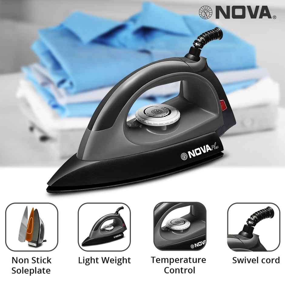 Nova Plus Amaze Ni 12 1100 W Dry Iron, Cord Length 1.8m - Black