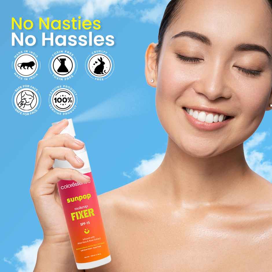 Coloressence Sun Pop Makeup Fixer SPF 15 | Infused with Aloe Vera & Rose Extracts