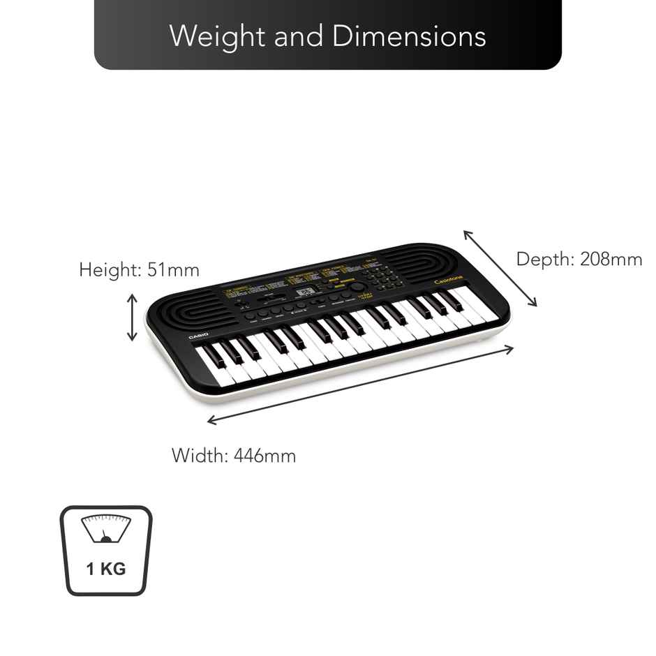 Casiotone Mini Keyboard SA-51 with Piano tones | Black