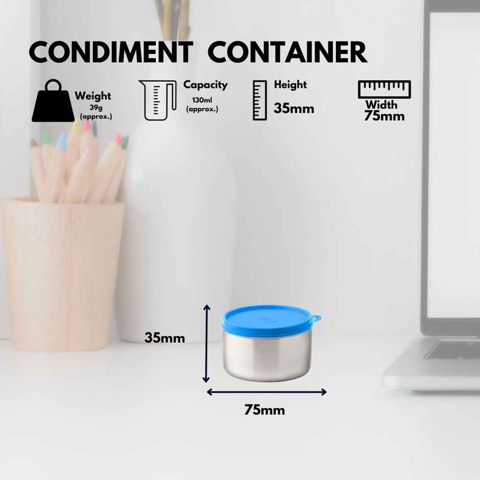 Sugar Homeware Stainless Steel Chutney Dip Pickle Sauce Kitchen Food Storage Container