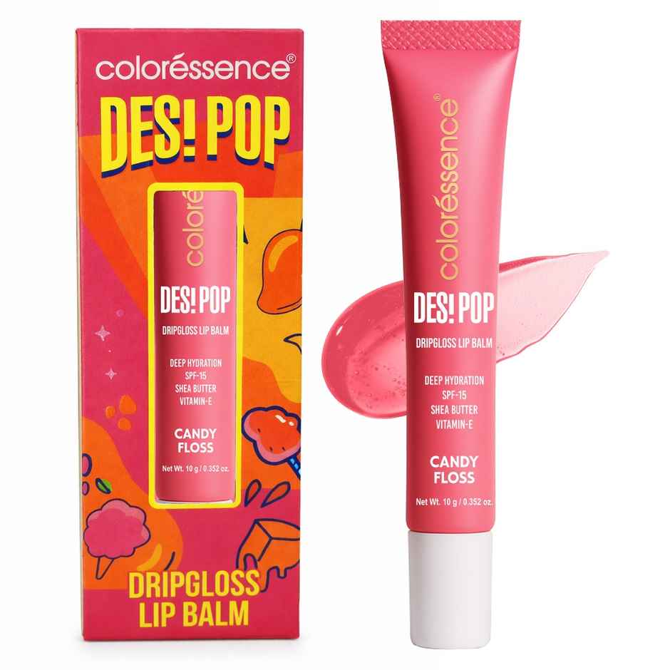 Coloressence Desi Pop Drip Gloss Lip Balm - Candy Floss | Hydration + SPF 15