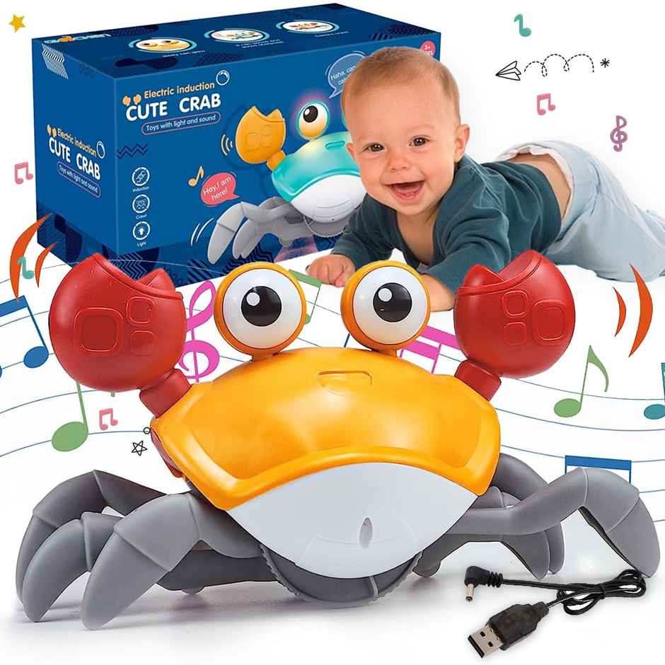 Wembley Dancing Crawling Baby Toys Crawling Crab Toy For Kids-Orange