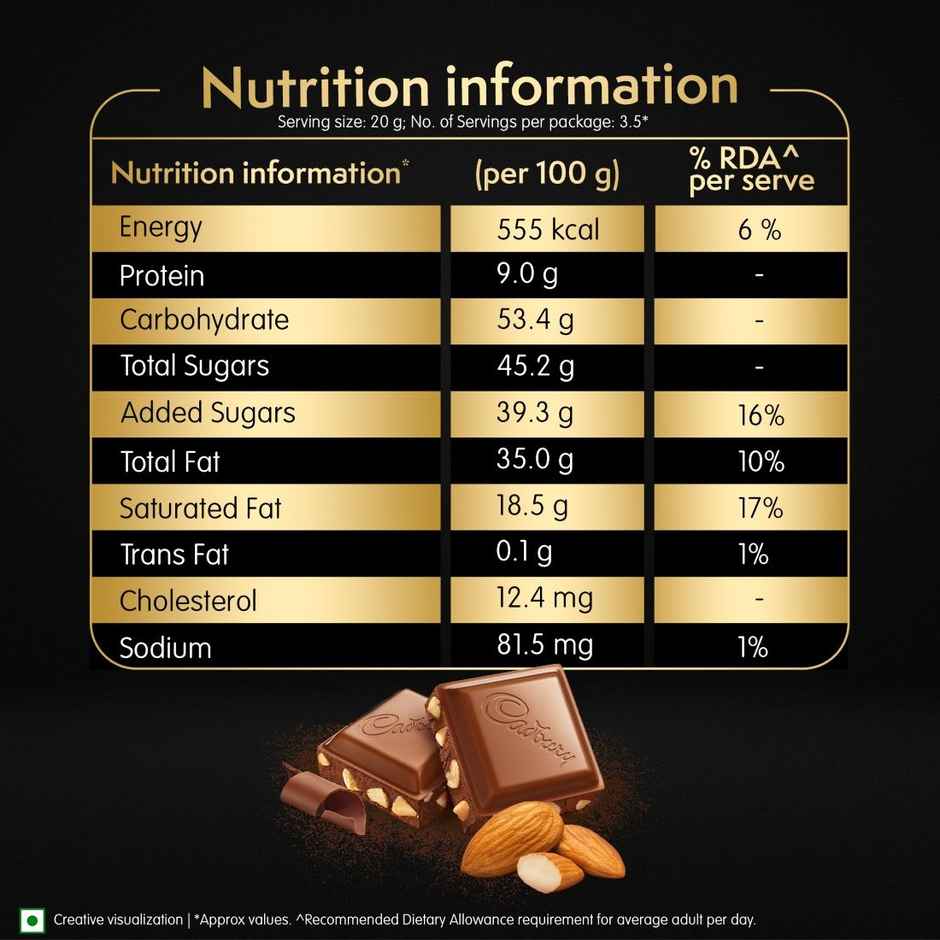 Cadbury Temptations Almond Treat Premium Chocolate Bar