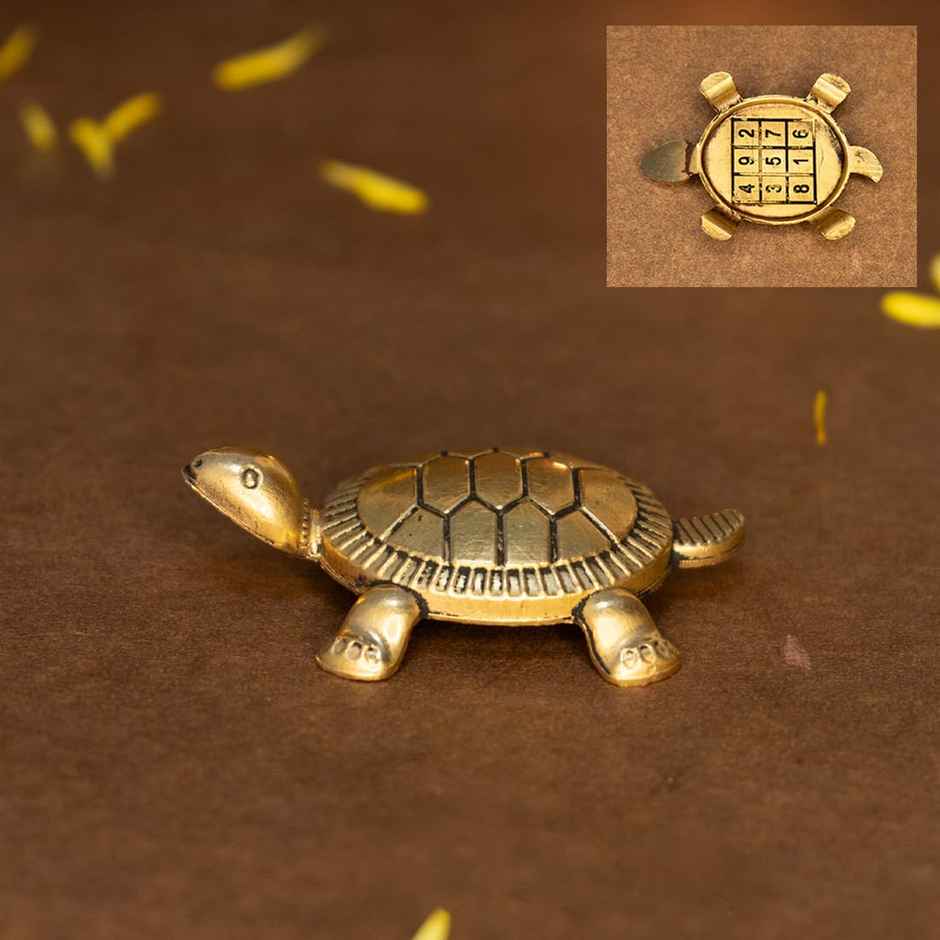 Ekhasa Brass Feng Shui Tortoise For Good Luck | Small Size | Vastu Items For Home For Good Luck