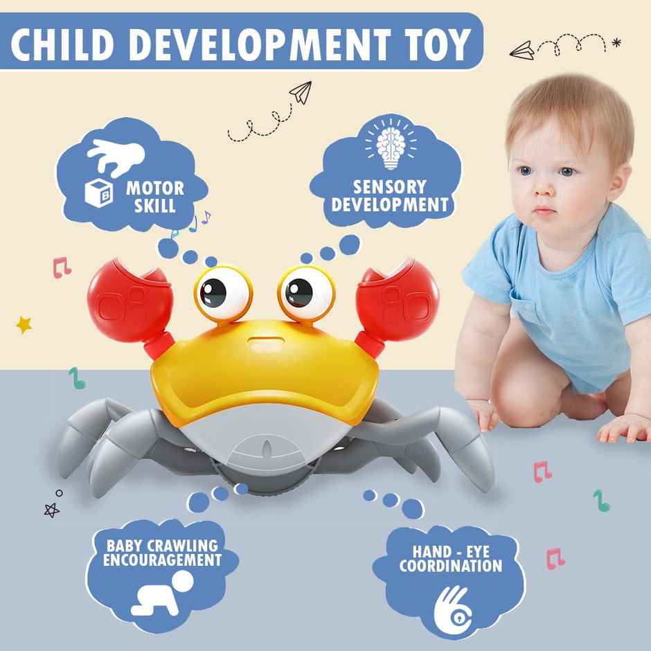 Wembley Dancing Crawling Baby Toys Crawling Crab Toy For Kids-Orange