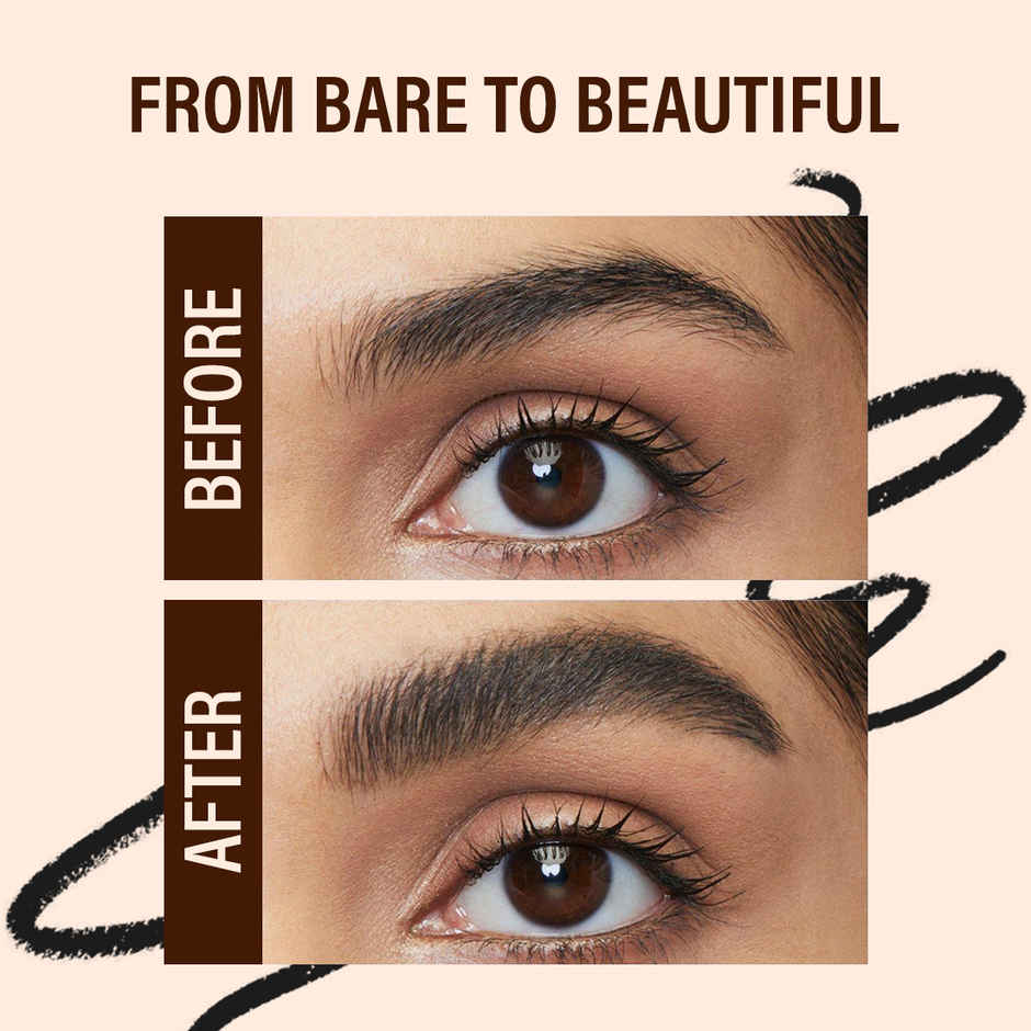 Coloressence 2-in-1 Expert Eyebrow Pencil | Brown | Brow Definer-Spoolie |Long Lasting|Matte Finish