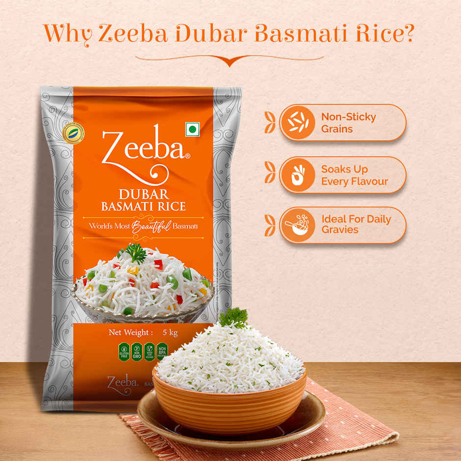 Zeeba Dubar Basmati 1121 Steam | Short Grain