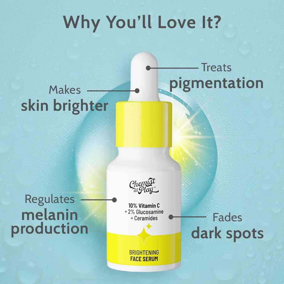 Chemist At Play 10% Vitamin C Face Serum | Brightens Skin | Treats Spots, Hyperpigmentation
