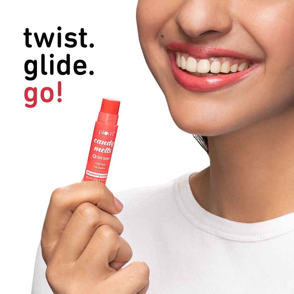 Plum Candy Melts 100% Vegan Tinted Lip Balm Strawberry Sorbet