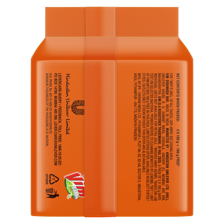 Vim Extra Anti Bac with Neem Dishwash Bar